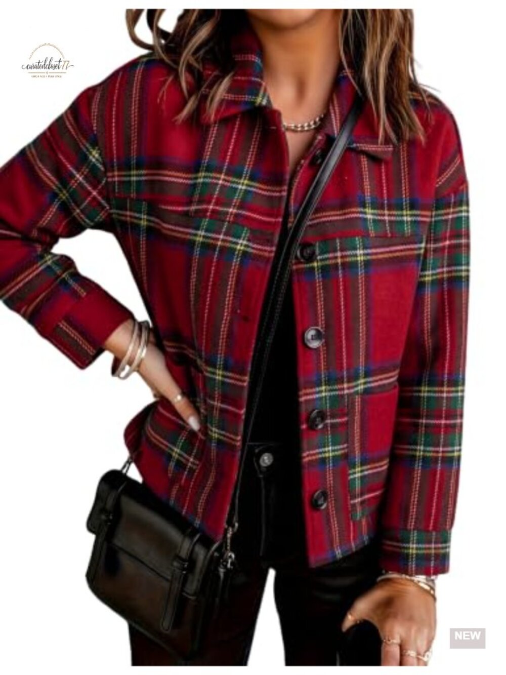 Women's Flannel Cropped Plaid Shacket Jacket Button Down Fall Outfits
